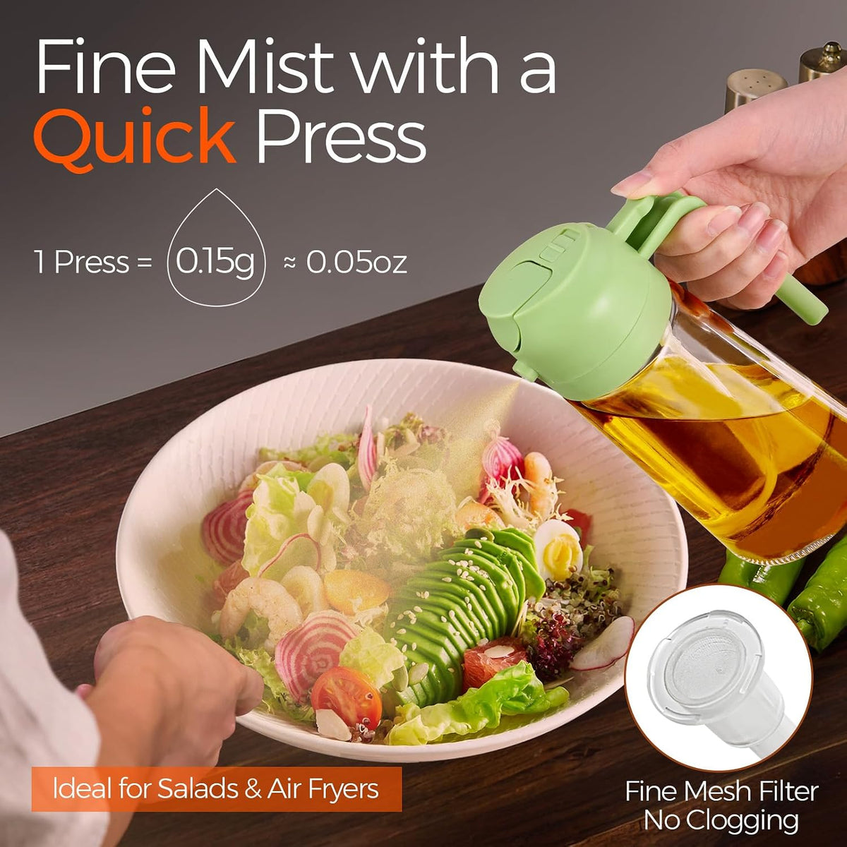 2 in 1 Oil Spray and Pouring Bottle 500ml