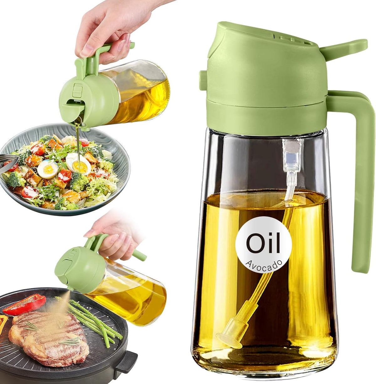 2 in 1 Oil Spray and Pouring Bottle 500ml