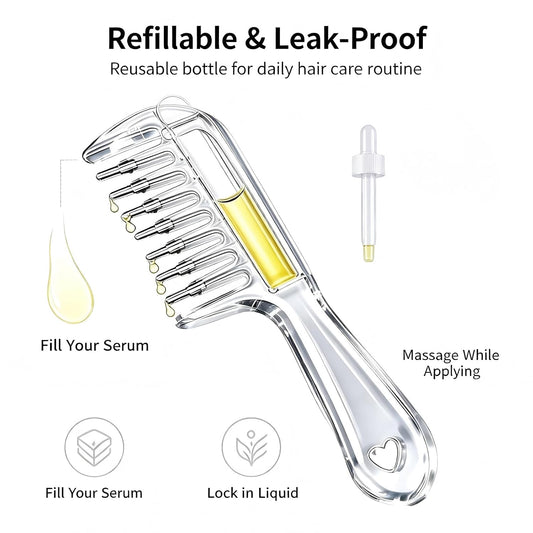 Scalp Oil Applicator Comb – Refillable Hair Oil & Scalp Massager