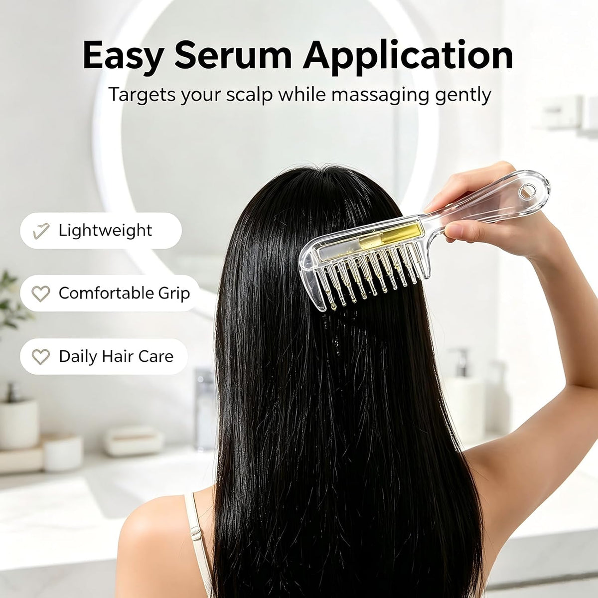Scalp Oil Applicator Comb – Refillable Hair Oil & Scalp Massager