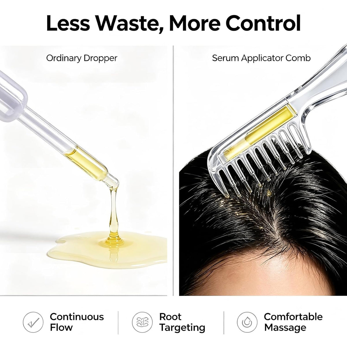 Scalp Oil Applicator Comb – Refillable Hair Oil & Scalp Massager